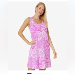 NWT Lilly Pulitzer Lela Henley Tank Dress size L Wild Fuschia